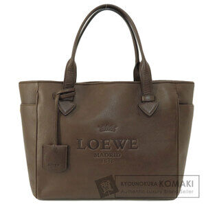 Loewe Heritage tote bag brown leather embossed LOEWE MADRID logo
